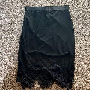 Black sheer pencil skirt